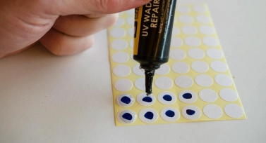 Adding UV resin Adding UV resin