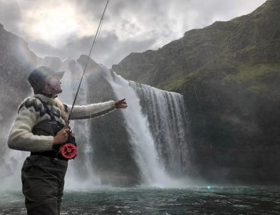 Below the waterfall Below the waterfall