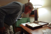 Dave Brandt inspecting the flies Dave Brandt inspecting the flies